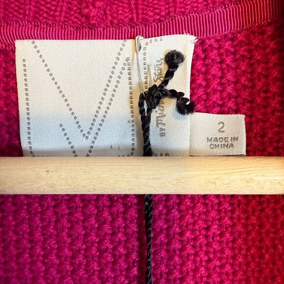 Michael Stars Wool Cashmere Shawl Collar Sleeveless Fuchsia Sweater Size 2 Soft - Picture 3 of 10
